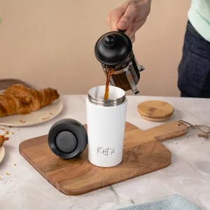 Travel cup Polar White - stalowy, ceramiczny, z grawerem - Root7 2