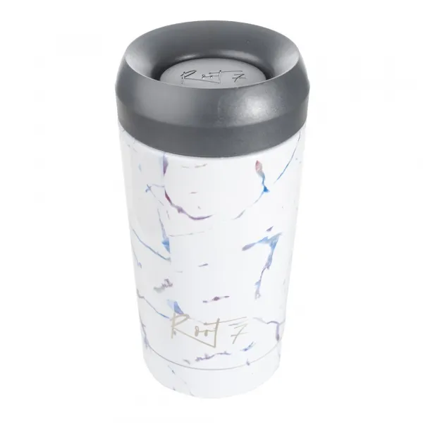 Travel cup Magic Marble - stalowy, ceramiczny, z grawerem - Root7