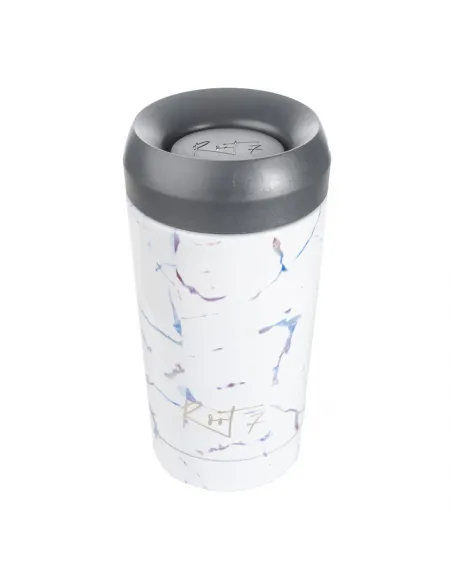 Travel cup Magic Marble - stalowy, ceramiczny, z grawerem - Root7