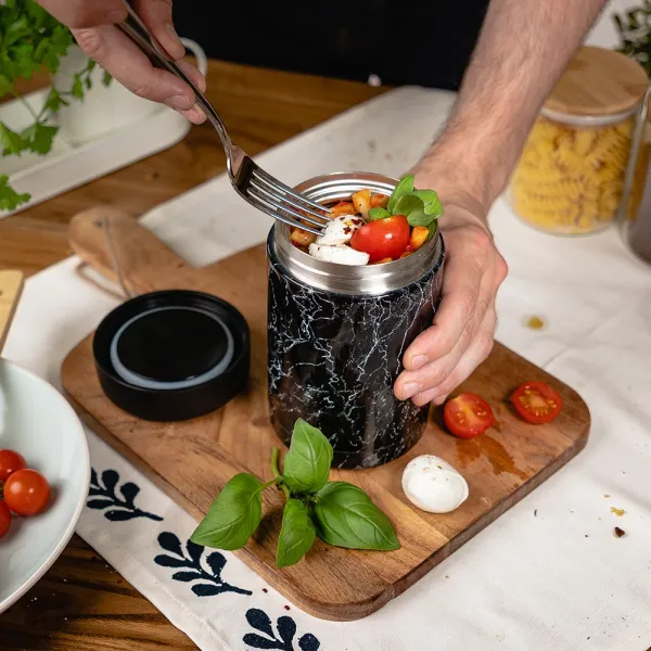 Lunch box Black Marble