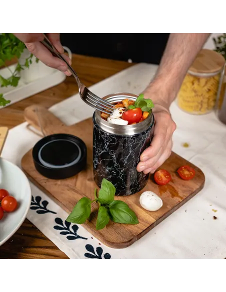Pojemnik na żywność Black Marble personalizowane - Root7