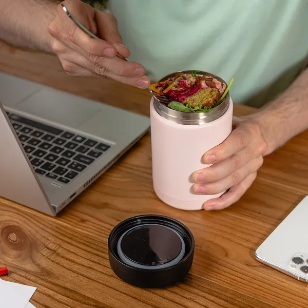 Pojemnik na żywność Powder Coated Millennial Pink personalizowane - Root7