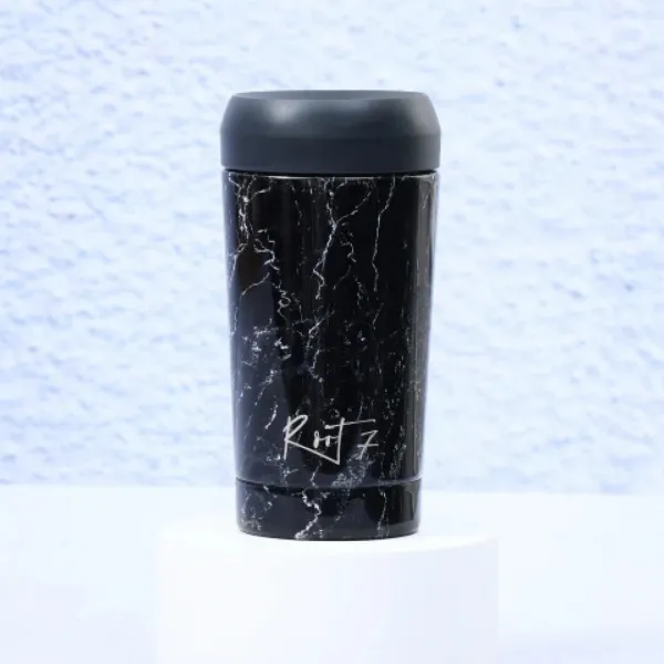 Kubek Termiczny Black Marble Ceramiczny - stalowy, ceramiczny, z grawerem - Root7