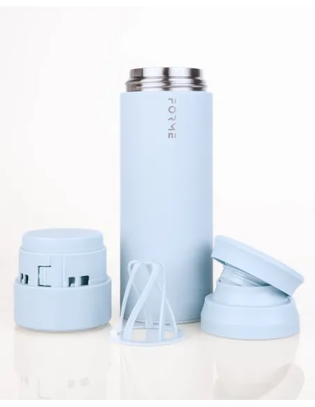Shaker FORME : 500ml + 35g Azure - stalowy, personalizowany, z grawerem - Root7