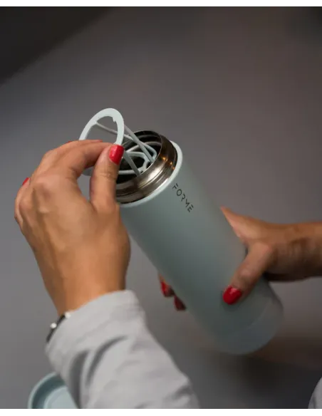 Shaker FORME : 500ml + 35g Azure - stalowy, personalizowany, z grawerem - Root7