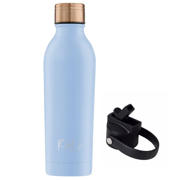 Zestaw Sportowy: Butelka termiczna i korek ze słomką Powder Coated Duck Egg Blue personalizowane - Root7