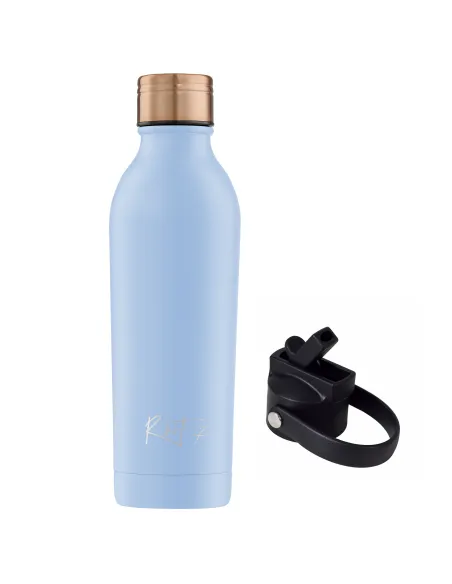 Zestaw Sportowy: Butelka termiczna i korek ze słomką Powder Coated Duck Egg Blue personalizowane - Root7