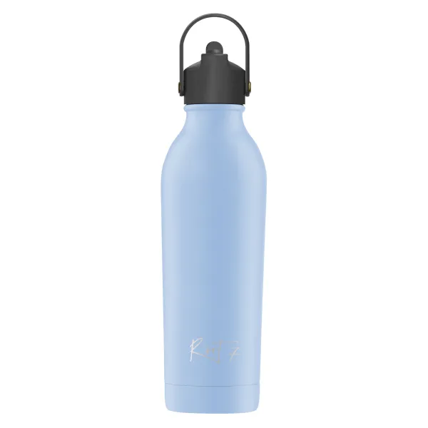 Zestaw Sportowy: Butelka termiczna i korek ze słomką Powder Coated Duck Egg Blue personalizowane - Root7