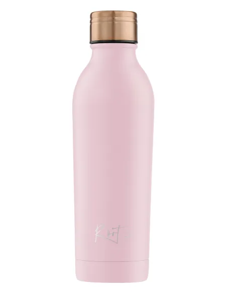 Zestaw Sportowy: Butelka termiczna i korek ze słomką Powder Coated Millennial Pink personalizowane - Root7