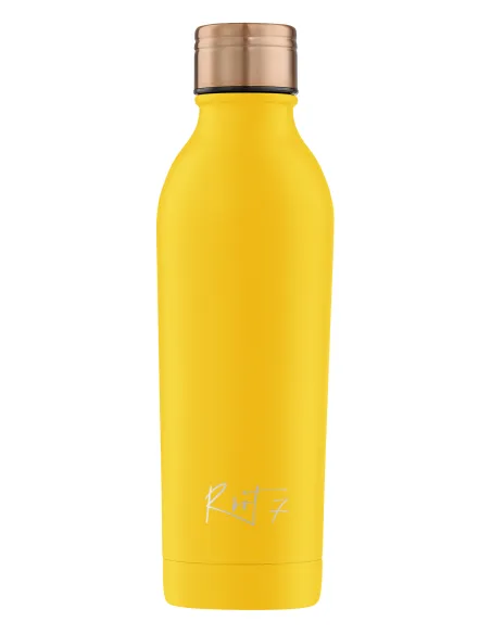 Zestaw Sportowy: Butelka termiczna i korek ze słomką Powder Coated Yellow personalizowane - Root7