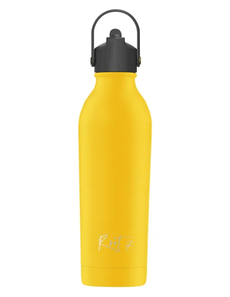 Zestaw Sportowy: Butelka termiczna i korek ze słomką Powder Coated Yellow personalizowane - Root7