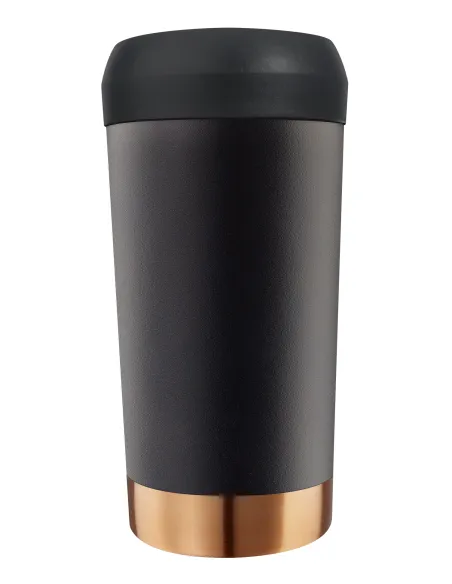 Travel cup VIP Black Split - stalowy, ceramiczny, z grawerem - Root7