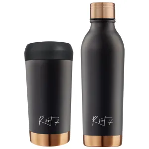 Zestaw City Break: Butelka 500ml i Kubek Termiczny serii VIP Black personalizowane - Root7
