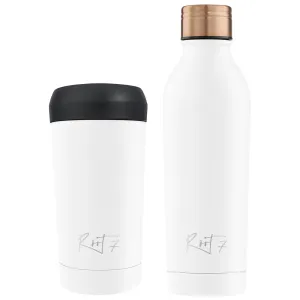 Zestawy City Break: Butelka 500ml i Kubek Termiczny serii Polar White personalizowane - Root7