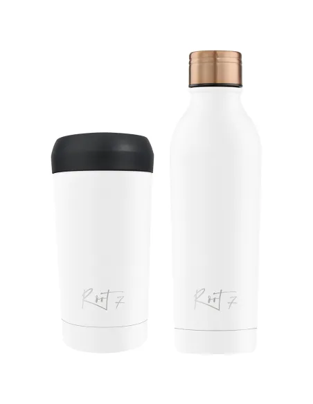 Zestawy City Break: Butelka 500ml i Kubek Termiczny serii Polar White personalizowane - Root7