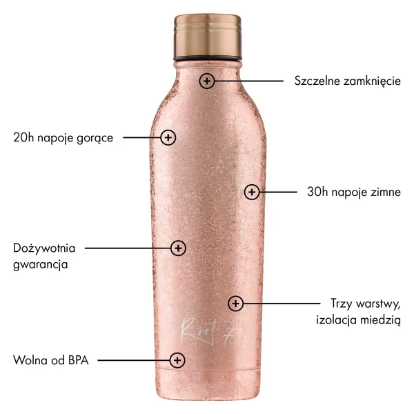 Butelka termiczna Rose Gold Sparkle personalizowane - Root7