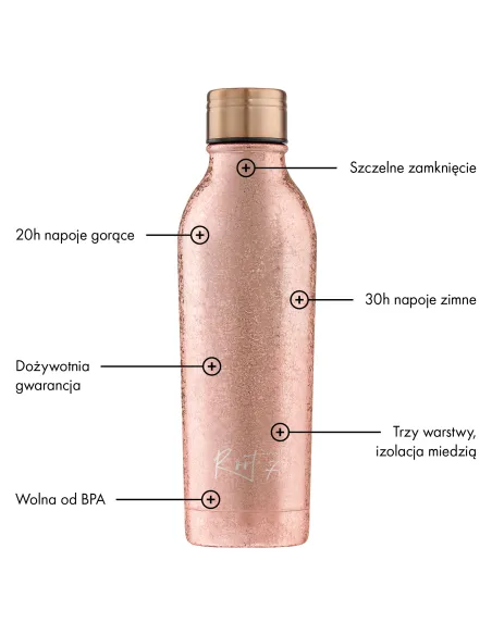 Butelka termiczna Rose Gold Sparkle personalizowane - Root7