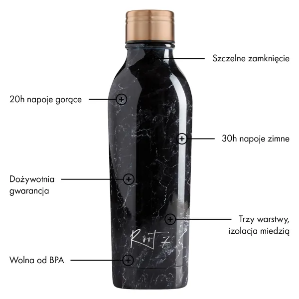 Butelka termiczna Black Marble personalizowane - Root7