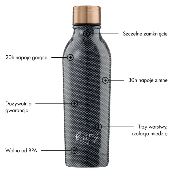 Butelka termiczna Carbon Fibre personalizowane - Root7