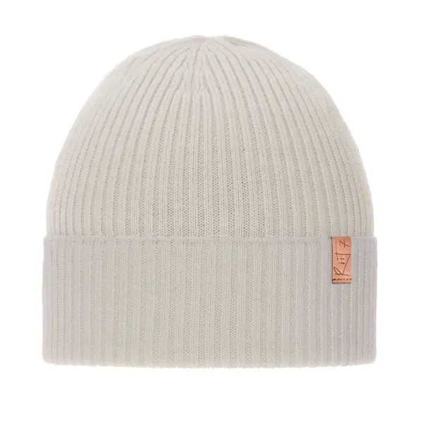 Czapka jesienna Creamy White, 100% Merino personalizowane - Root7