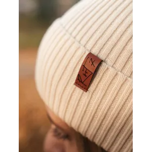 Czapka jesienna Creamy White, 100% Merino personalizowane - Root7 2