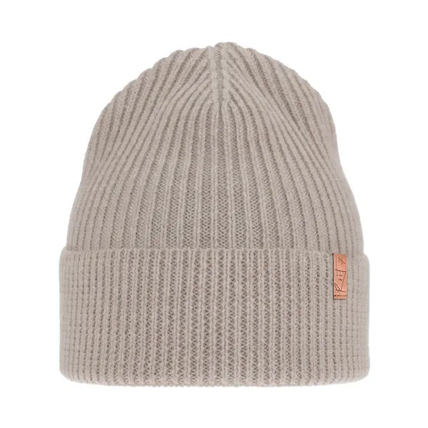 Czapka zimowa damska, beżowa, 100% Merino Lana personalizowane - Root7