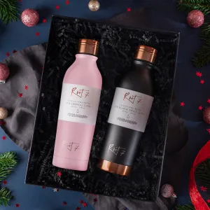 Zestaw DLA NICH 2x Butelka 500ml Różowa i Czarna personalizowane - Root7