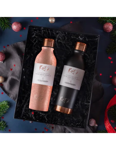 Zestaw DLA NICH DUŻY 2x Butelka 750ml CZARNA i Różowa personalizowane - Root7