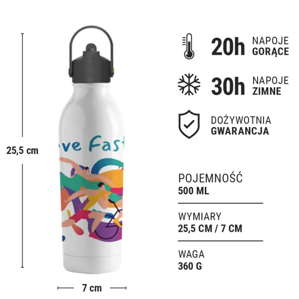 Bidon Sportowy termiczny na wodę Sportowa Energia personalizowane - Root7