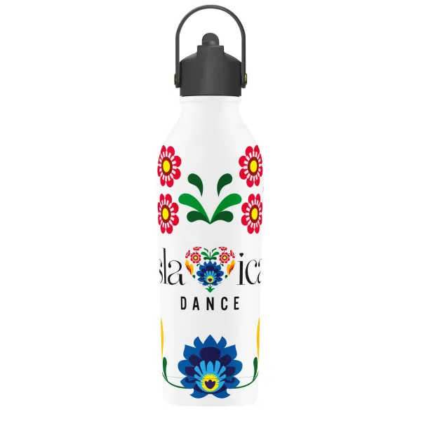 BUTELKA TERMICZNA SLAVICA DANCE 2 POWDER COATED WHITE personalizowane - Root7