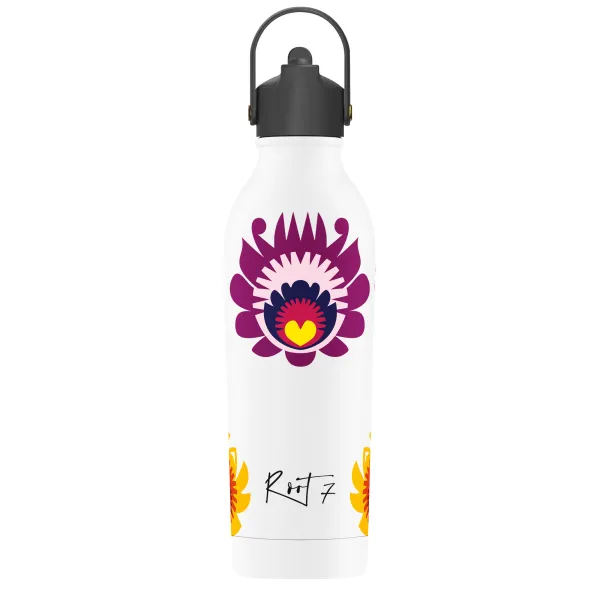 BUTELKA TERMICZNA SLAVICA DANCE 2 POWDER COATED WHITE personalizowane - Root7