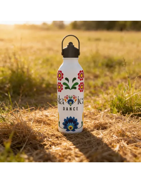 BUTELKA TERMICZNA SLAVICA DANCE 2 POWDER COATED WHITE personalizowane - Root7