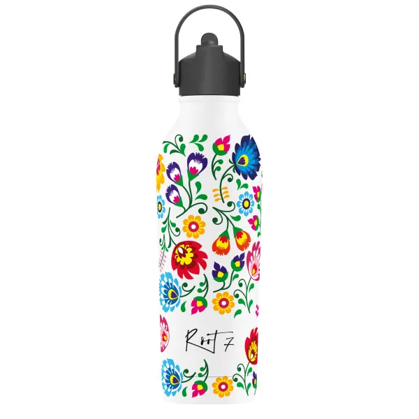 BUTELKA TERMICZNA SLAVICA DANCE 3 POWDER COATED WHITE personalizowane - Root7