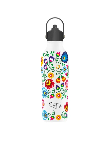 BUTELKA TERMICZNA SLAVICA DANCE 3 POWDER COATED WHITE personalizowane - Root7