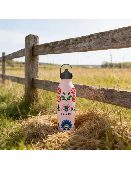BUTELKA TERMICZNA SLAVICA DANCE 2 POWDER COATED MILLENNIAL PINK personalizowane - Root7