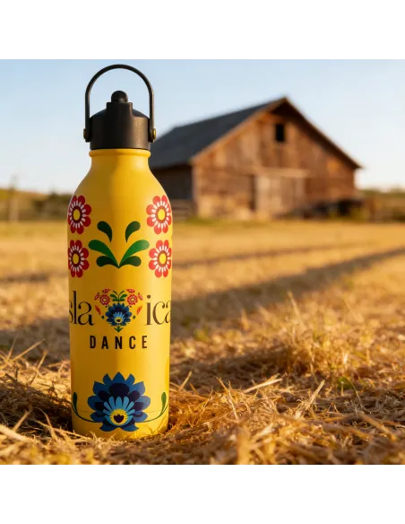 BUTELKA TERMICZNA SLAVICA DANCE 2 POWDER COATED YELLOW personalizowane - Root7