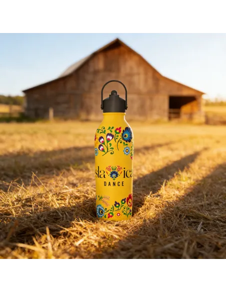 BUTELKA TERMICZNA SLAVICA DANCE 3 POWDER COATED YELLOW personalizowane - Root7