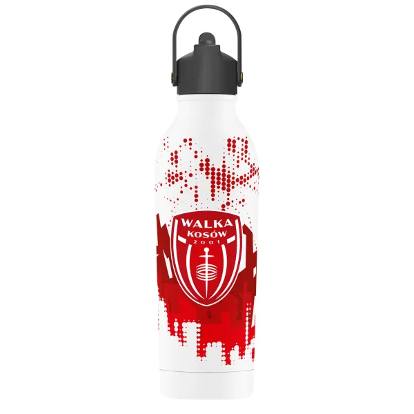 Walka Kosów - Bidon Sportowy termiczny na wodę czerwono-biały personalizowane - Root7