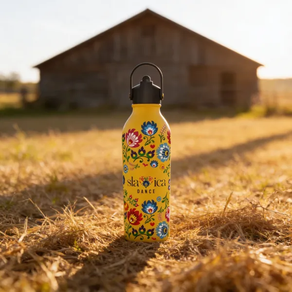 BUTELKA TERMICZNA SLAVICA DANCE 1 POWDER COATED YELLOW personalizowane - Root7