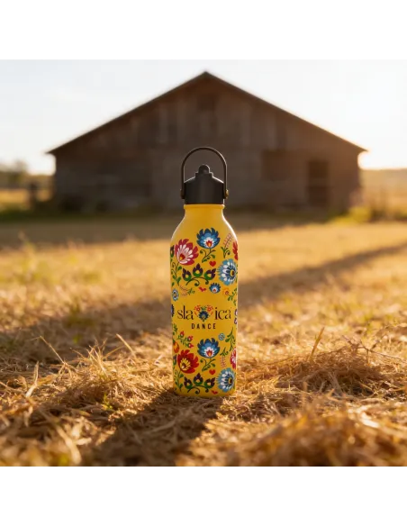 BUTELKA TERMICZNA SLAVICA DANCE 1 POWDER COATED YELLOW personalizowane - Root7