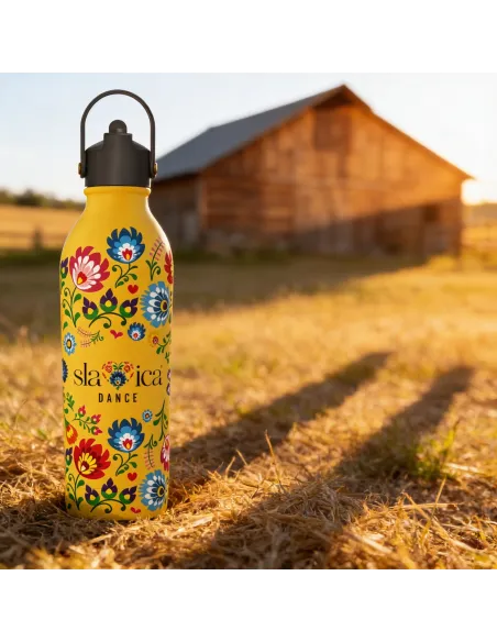 BUTELKA TERMICZNA SLAVICA DANCE 1 POWDER COATED YELLOW personalizowane - Root7