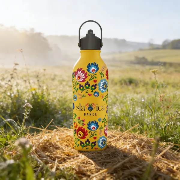 BUTELKA TERMICZNA SLAVICA DANCE 1 POWDER COATED YELLOW personalizowane - Root7