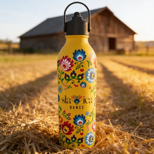 BUTELKA TERMICZNA SLAVICA DANCE 1 POWDER COATED YELLOW personalizowane - Root7