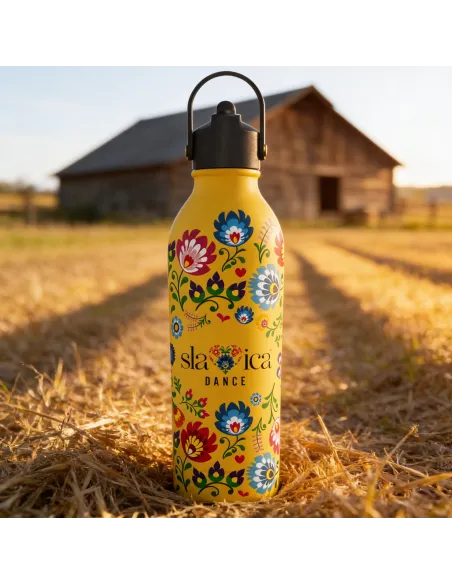 BUTELKA TERMICZNA SLAVICA DANCE 1 POWDER COATED YELLOW personalizowane - Root7