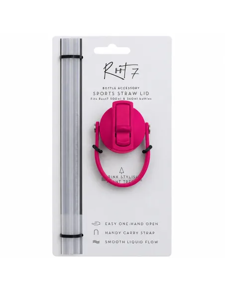 Korek Sportowy ze słomką Różowy personalizowane - Root7