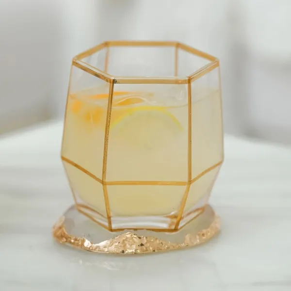 Geo Gold Tumbler Glasses Set of 2