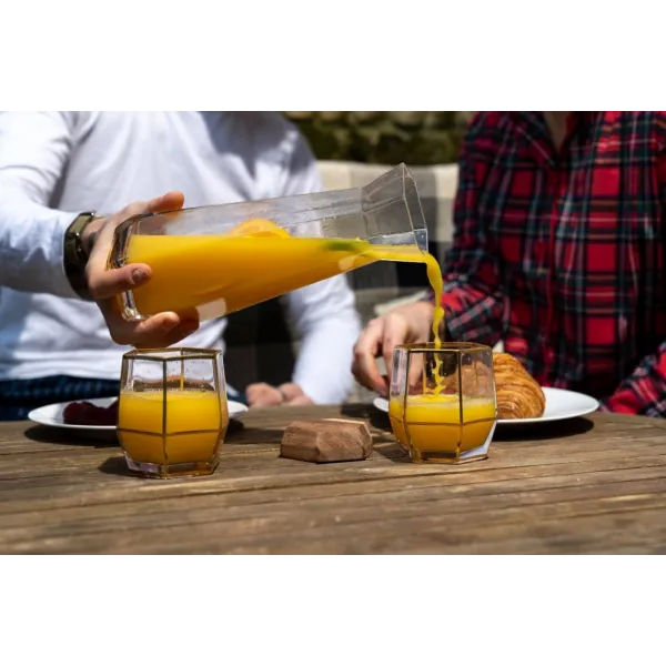 Geo Gold Tumbler Glasses Set of 2