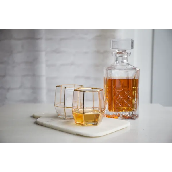 Geo Gold Tumbler Glasses Set of 2