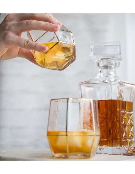 Geo Gold Tumbler Glasses Set of 2