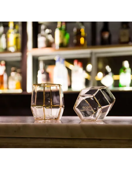 Geo Gold Tumbler Glasses Set of 2